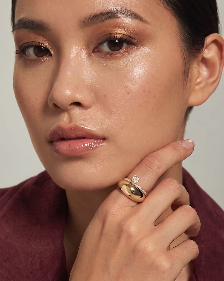 Modern Sculpted Gold Dome Ring model