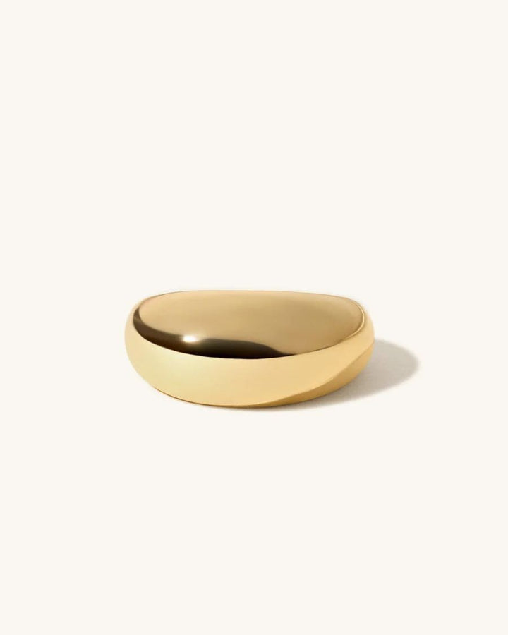 Modern Sculpted Gold Dome Ring