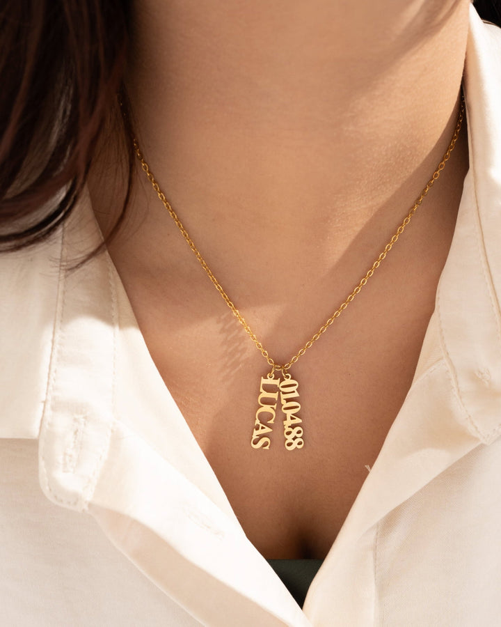 Vertical Name Necklace model