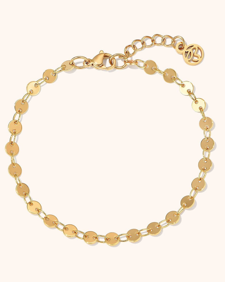 Gold Filled Disc Chain Anklet