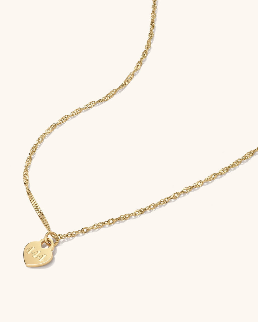 Dainty Angel Number Heart Necklace