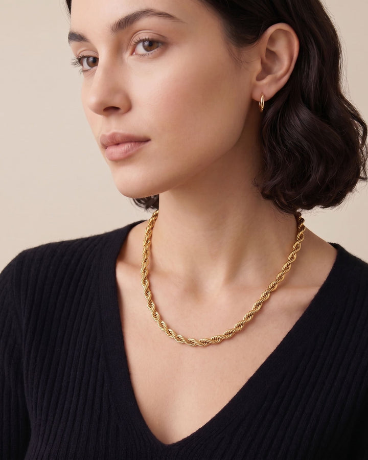 Bold 5mm Rope Chain Necklace model