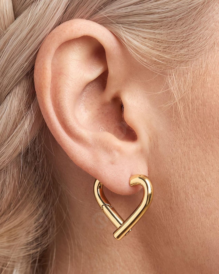 Heart Hoop Earrings model