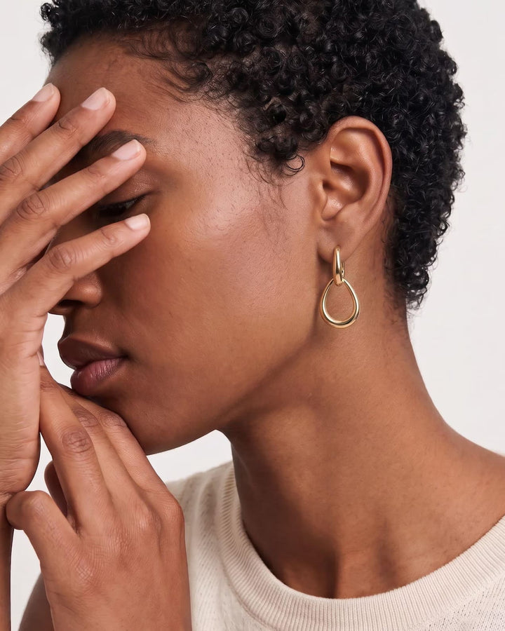 Teardrop Hoop Earrings model