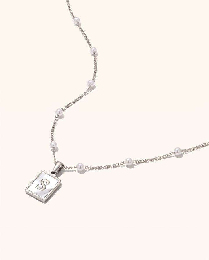 Mother of Pearl Initial Necklace