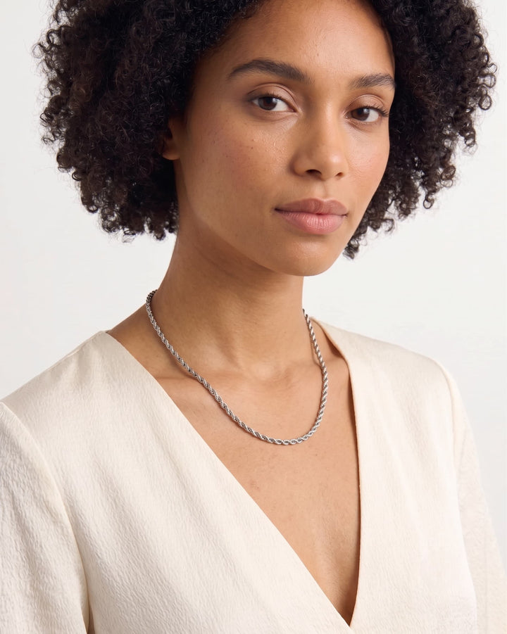 Sleek 3mm Rope Chain Necklace model