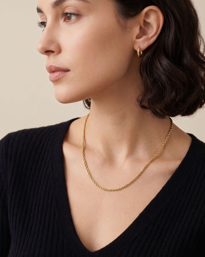 Everyday 2mm Rope Chain Necklace model